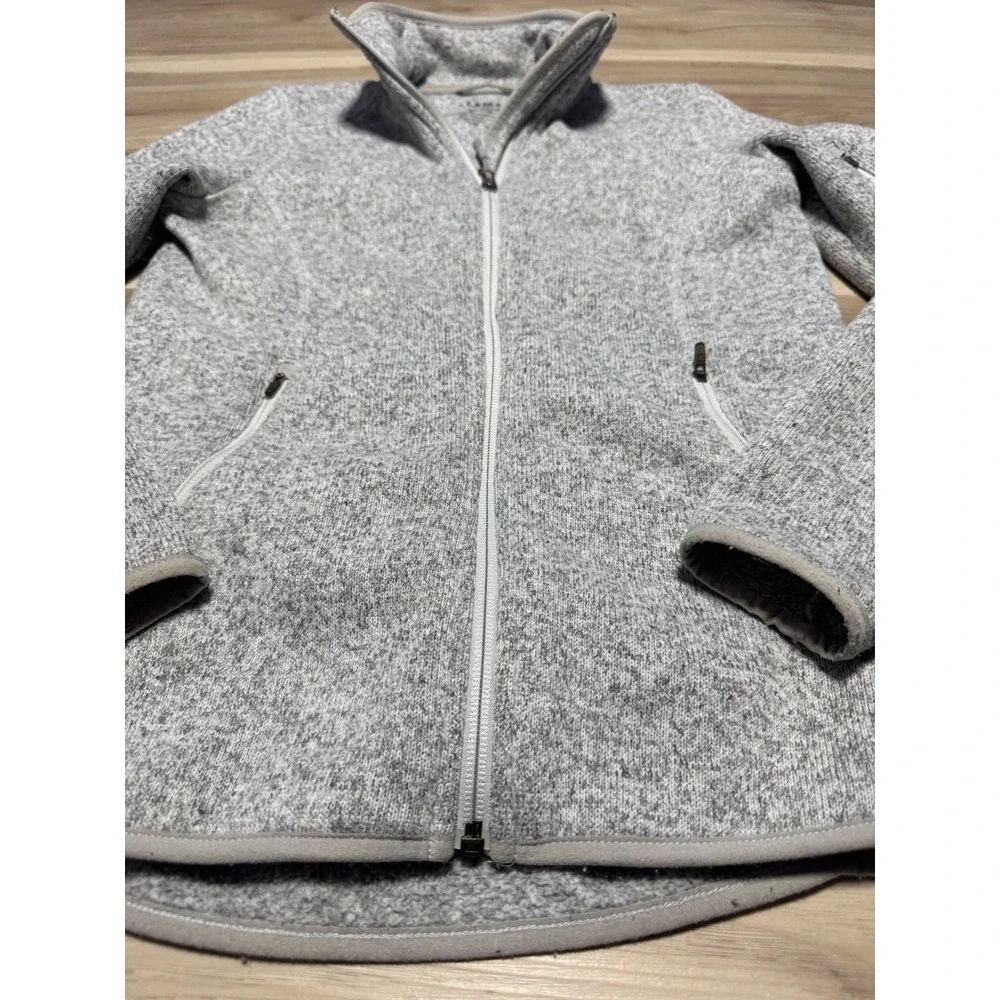 LL Bean Sweater Fleece Jacket Womens XXS Gray Full Zip Mock Neck 279684 Outdoor - Picture 3 of 9